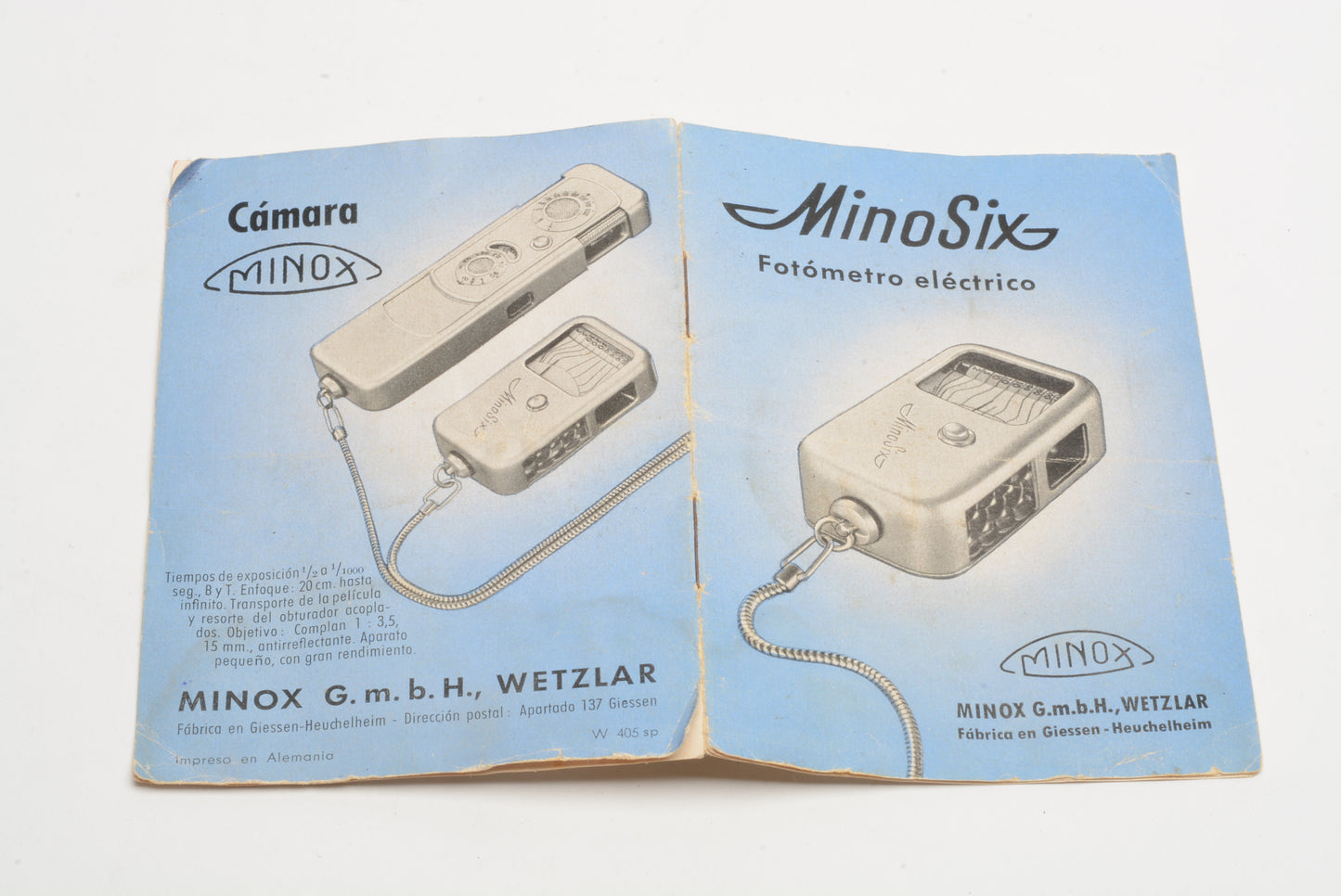 Minox Minosix light meter w/case, metal chain, and instructions