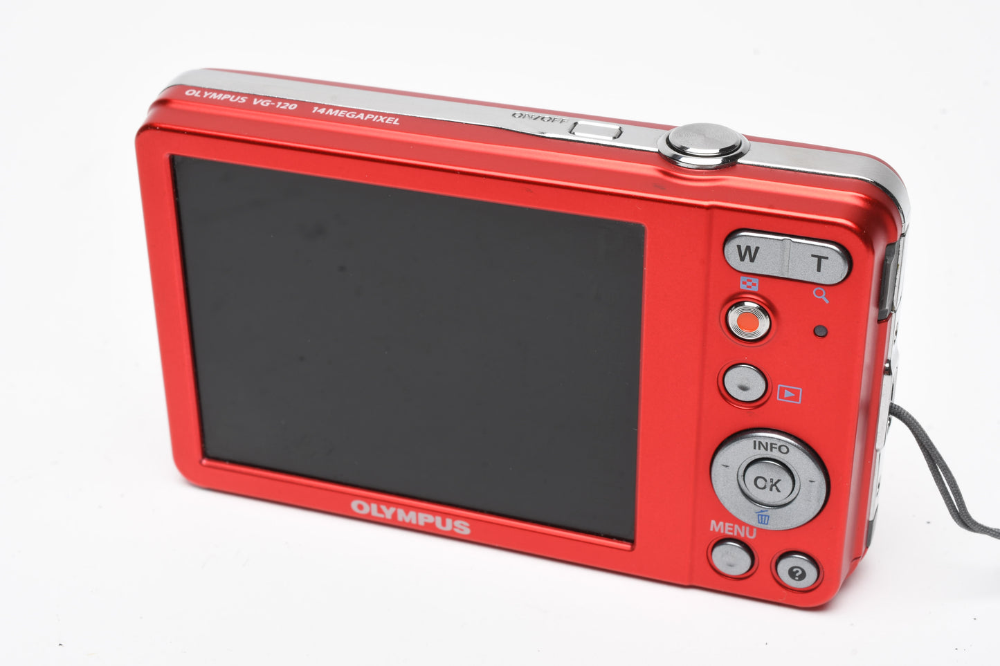 Olympus VG-120 14MP Digital Point&Shoot w/2GB SD, Batt+charger (Red), Boxed