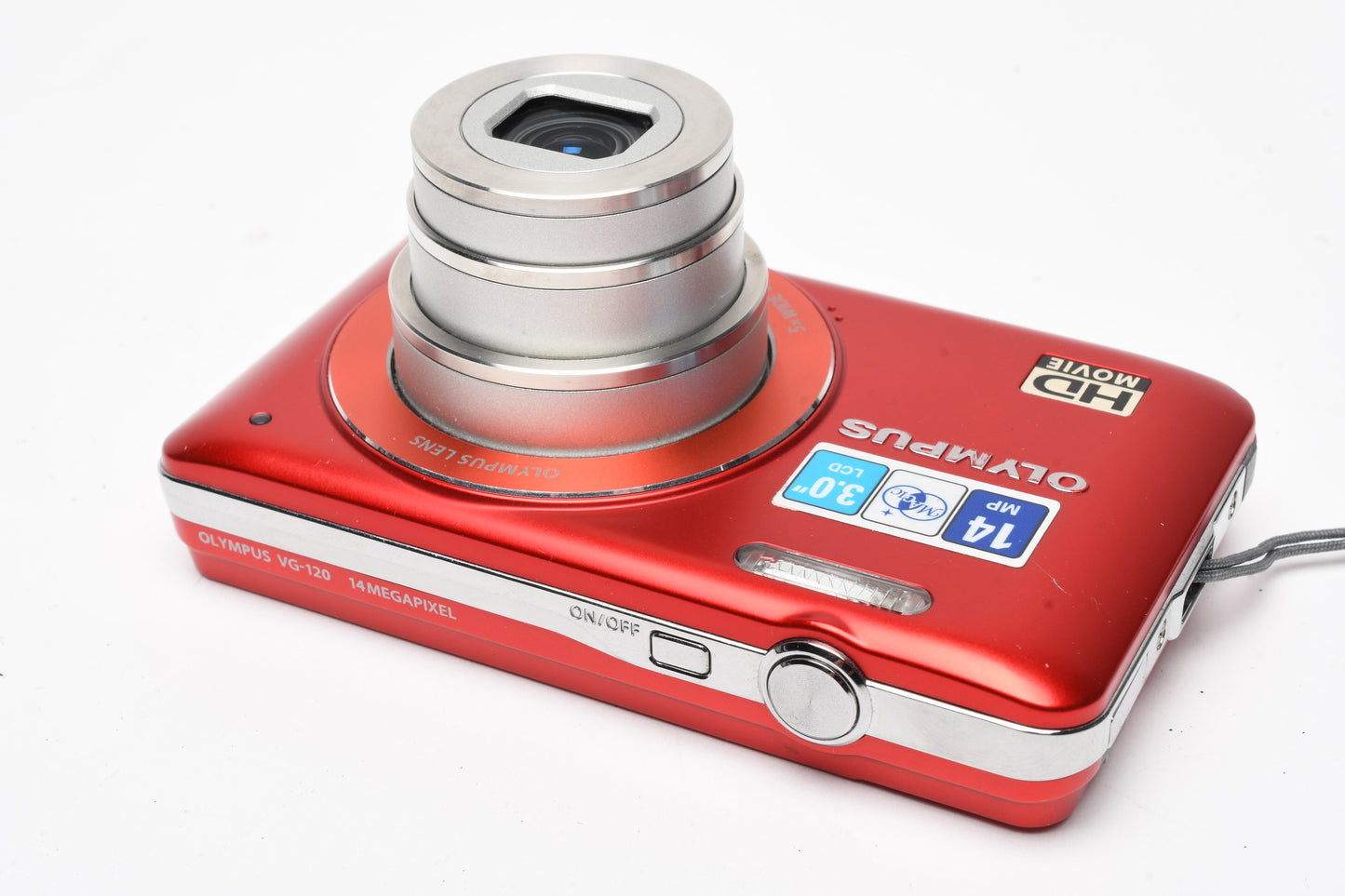 Olympus VG-120 14MP Digital Point&Shoot w/2GB SD, Batt+charger (Red), Boxed