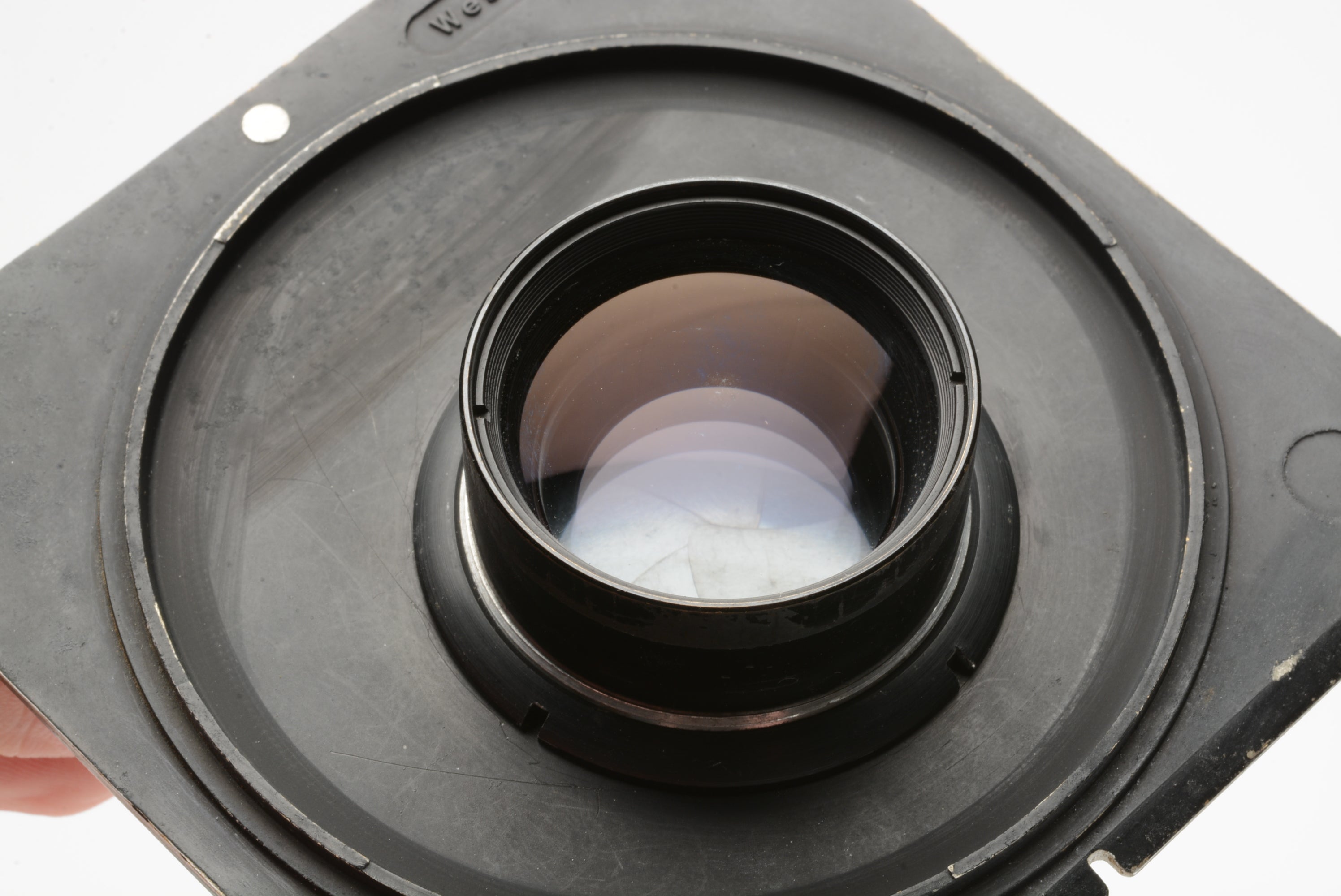 Schneider Symmar 150mm f5.6 - 265mm f12 large format lens, board+