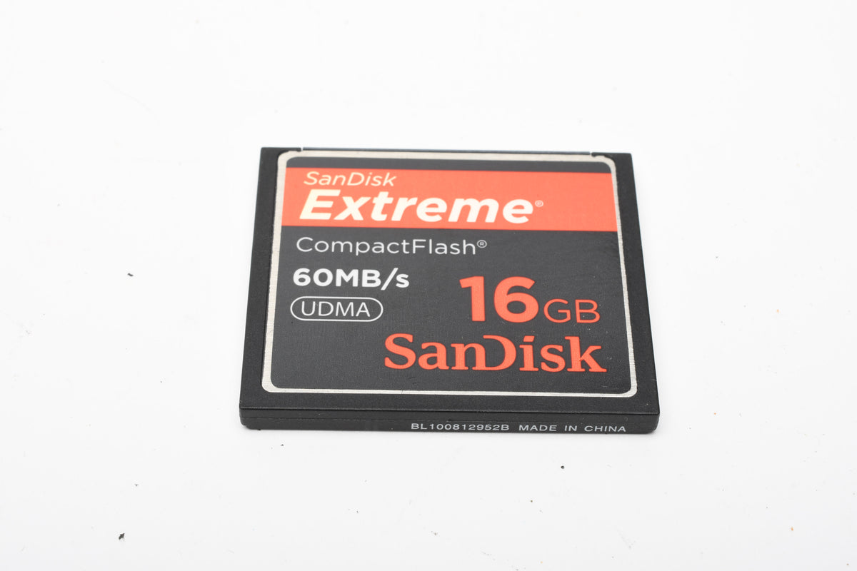 Sandisk Extreme 16GB 60 MB/s UDMA CF Card, Jewel Case, Formatted