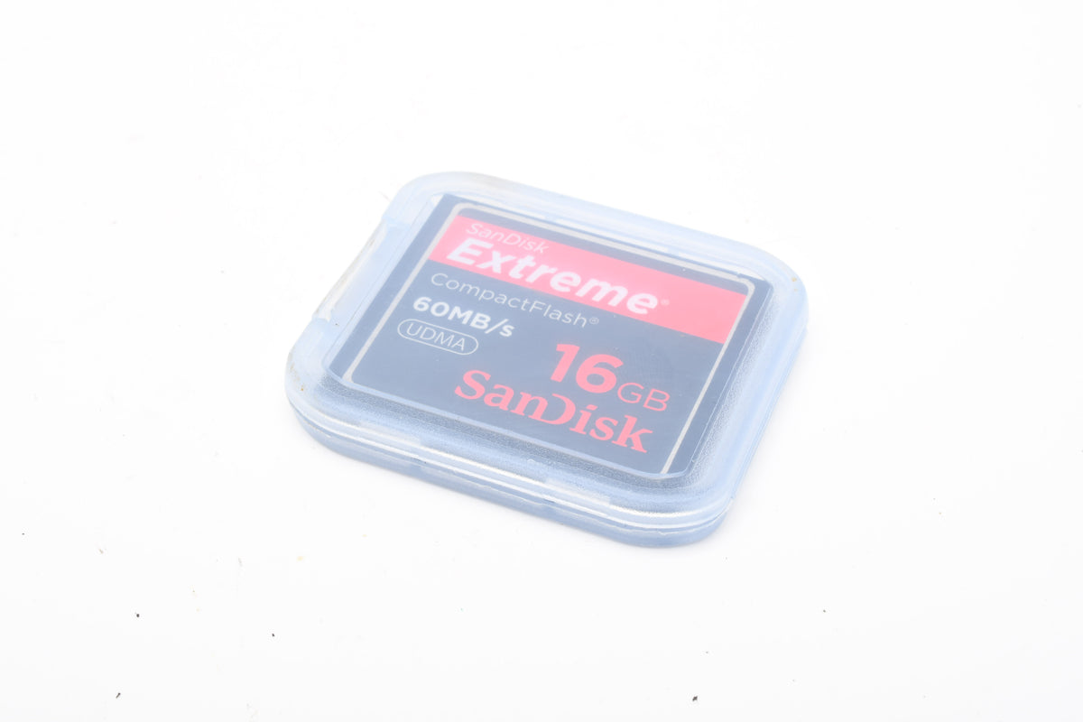 Sandisk Extreme 16GB 60 MB/s UDMA CF Card, Jewel Case, Formatted