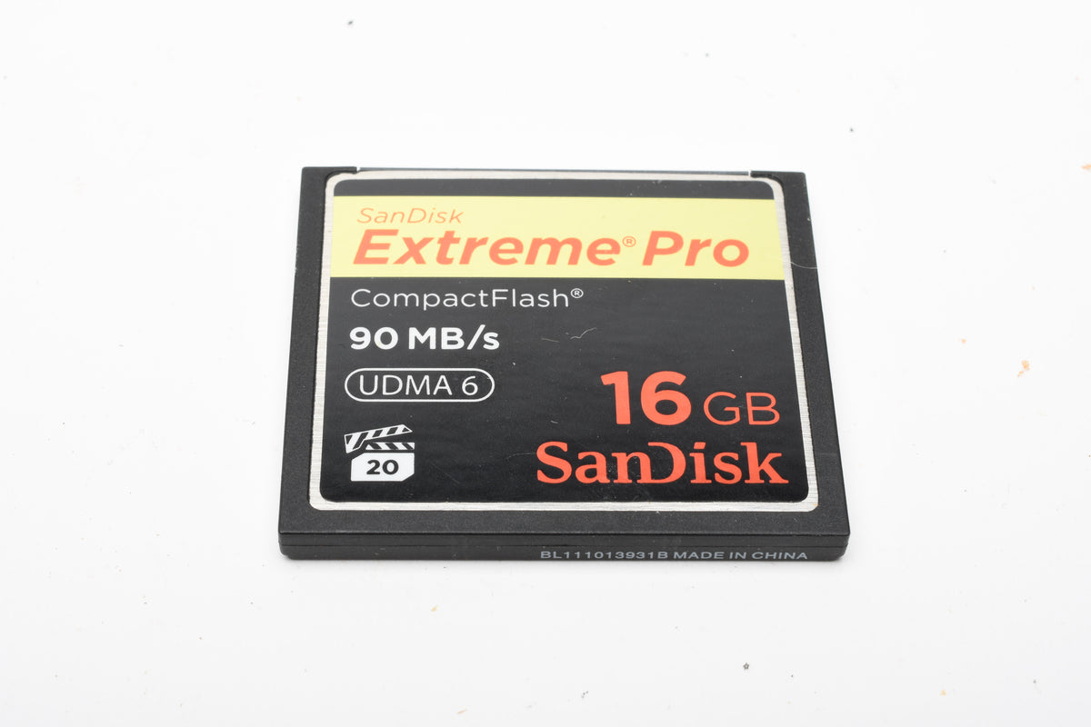 Sandisk Extreme Pro 16GB 90 MB/s CF Card, Jewel Case, Formatted