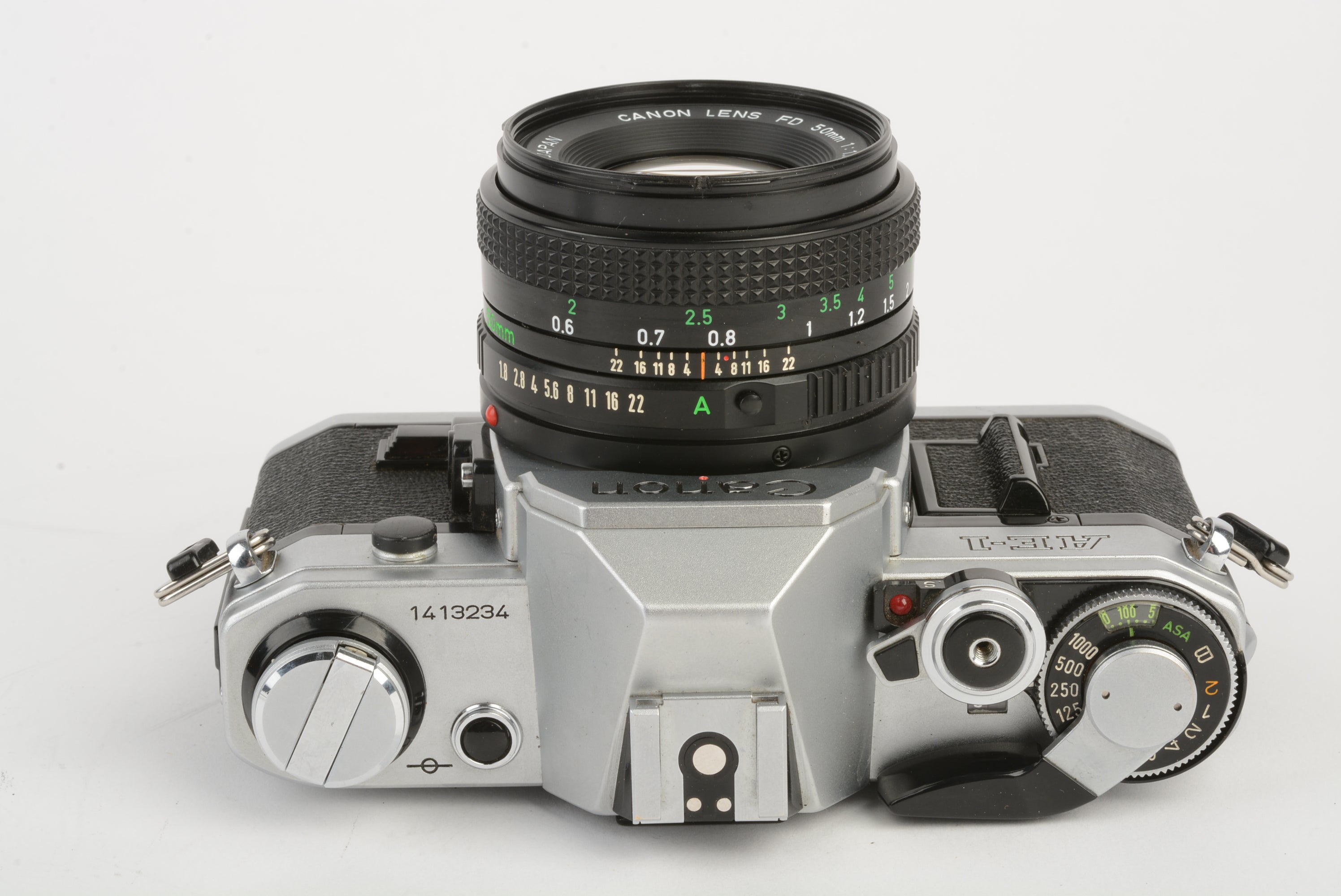 Canon AE-1 w/50mm f1.8 FD lens w/neoprene strap, new light seals