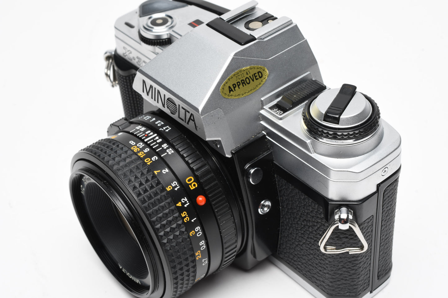 Minolta X370 35mm SLR w/50mm f1.7 Prime, case, strap, tested, Nice