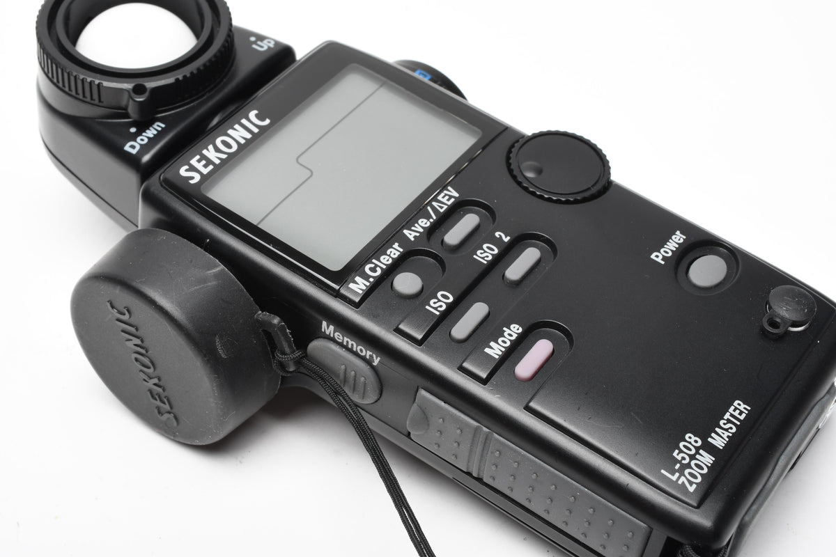 Sekonic L-508 zoom master digital light meter (Spot, flash, Incident), Mint-, Case
