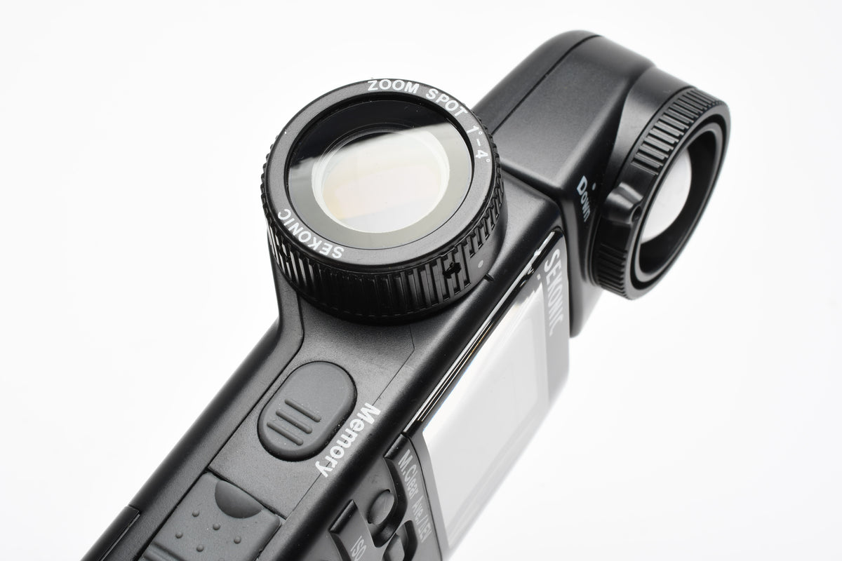 Sekonic L-508 zoom master digital light meter (Spot, flash, Incident), Mint-, Case