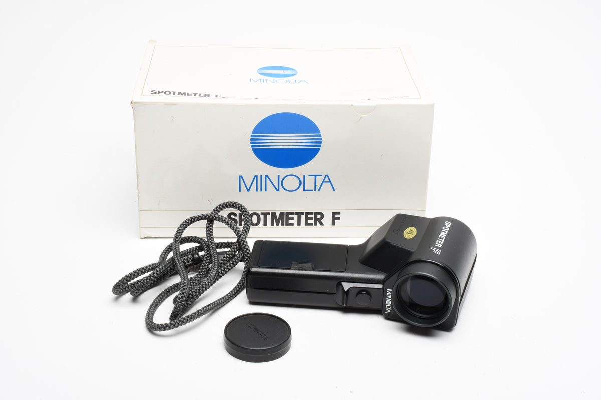 Minolta Spotmeter F digital spot meter w/case, strap, manual, Boxed, Clean