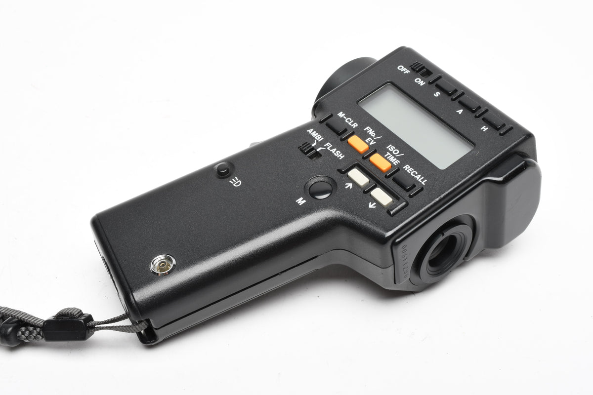 Minolta Spotmeter F digital spot meter w/case, strap, manual, Boxed, Clean