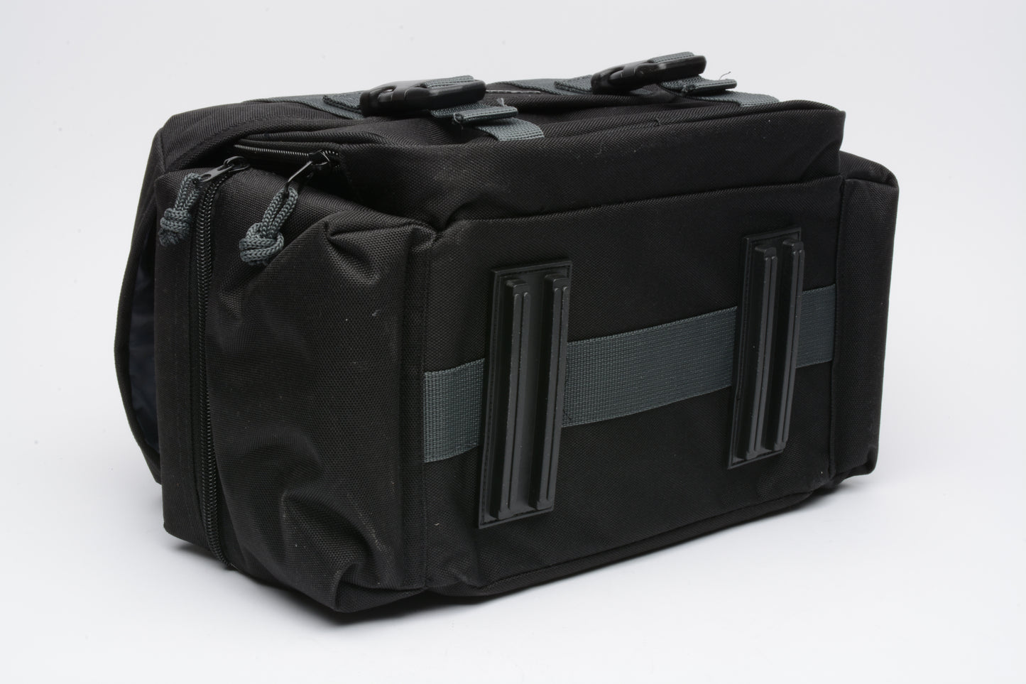 Canon camera shoulder bag, metal clips, ~12 x 8 x 8", nice quality (Black)