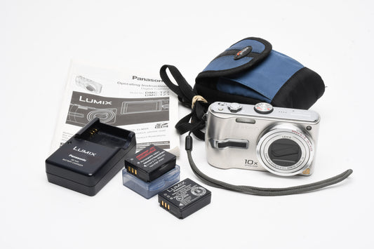Panasonic Lumix DMC-TZ3 7.2MP Digital Point&Shoot camera, case, manual, Tested