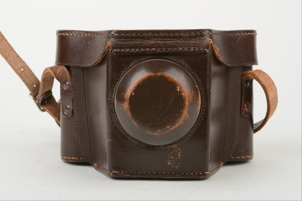 Korelle B eveready fitted case, Brown leather, clean, w/strap, Rare find