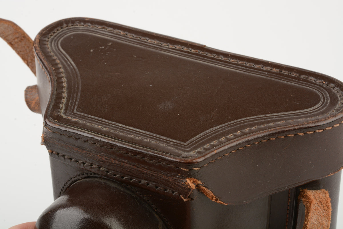 Korelle B eveready fitted case, Brown leather, clean, w/strap, Rare find