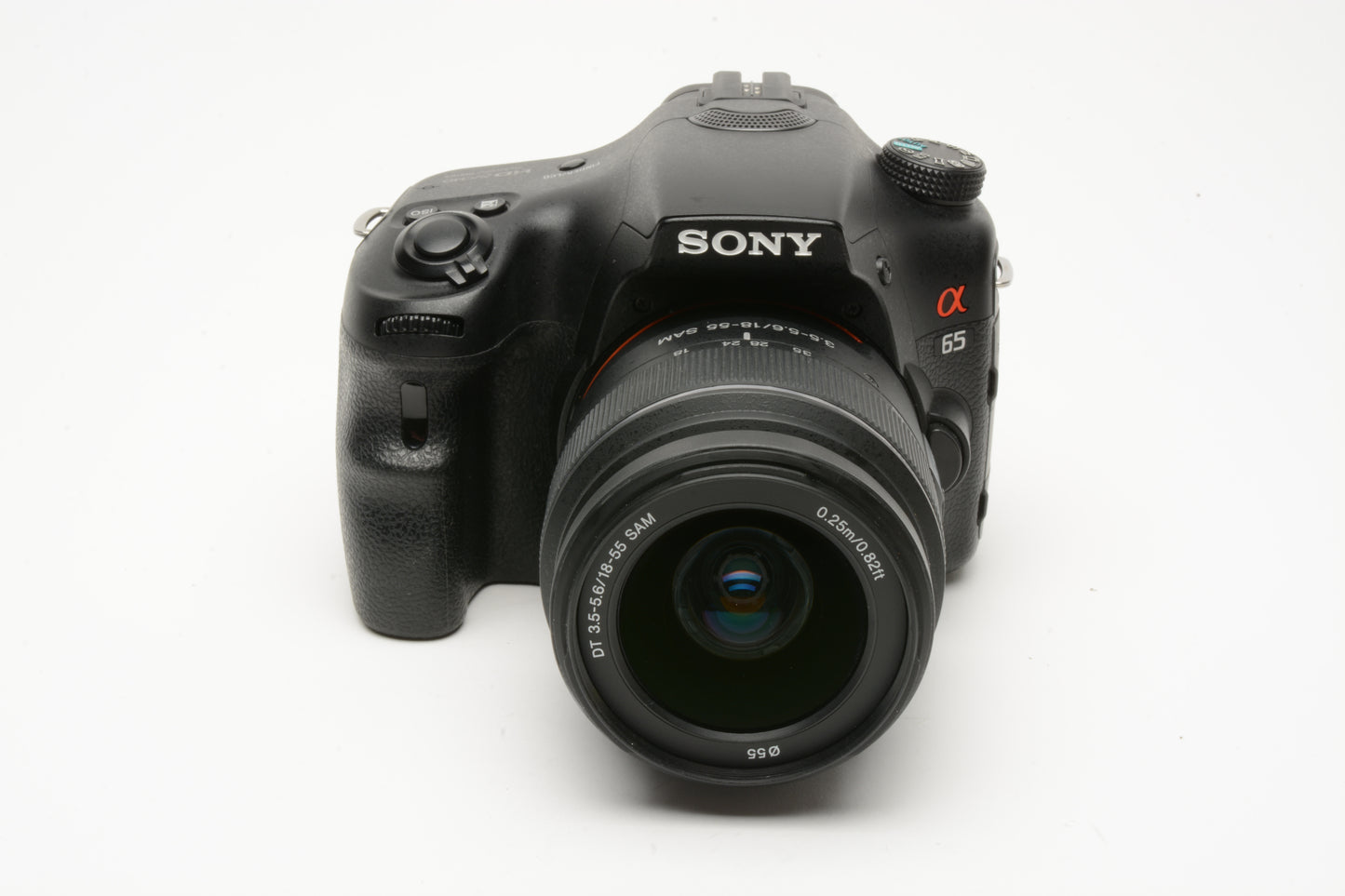 Sony A65 SLT-A65V w/18-55mm zoom, 2batts, charger, UV, Only 8227 Acts!