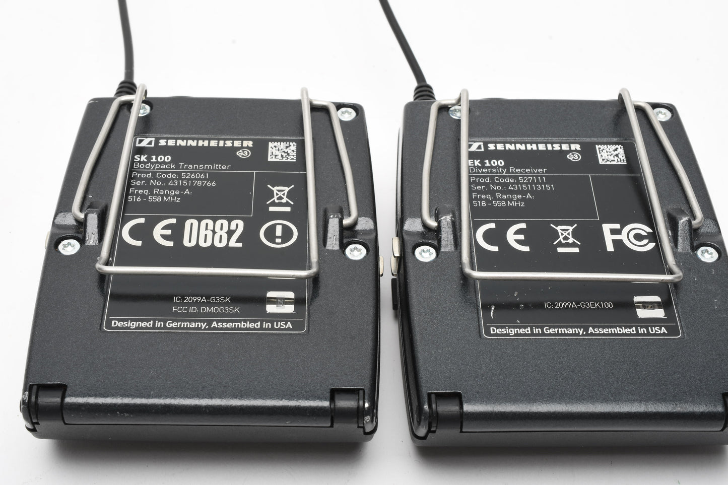 Sennheiser EK100 + SK100 G2 Body Pack Transmitter Receiver, mic, case, Great
