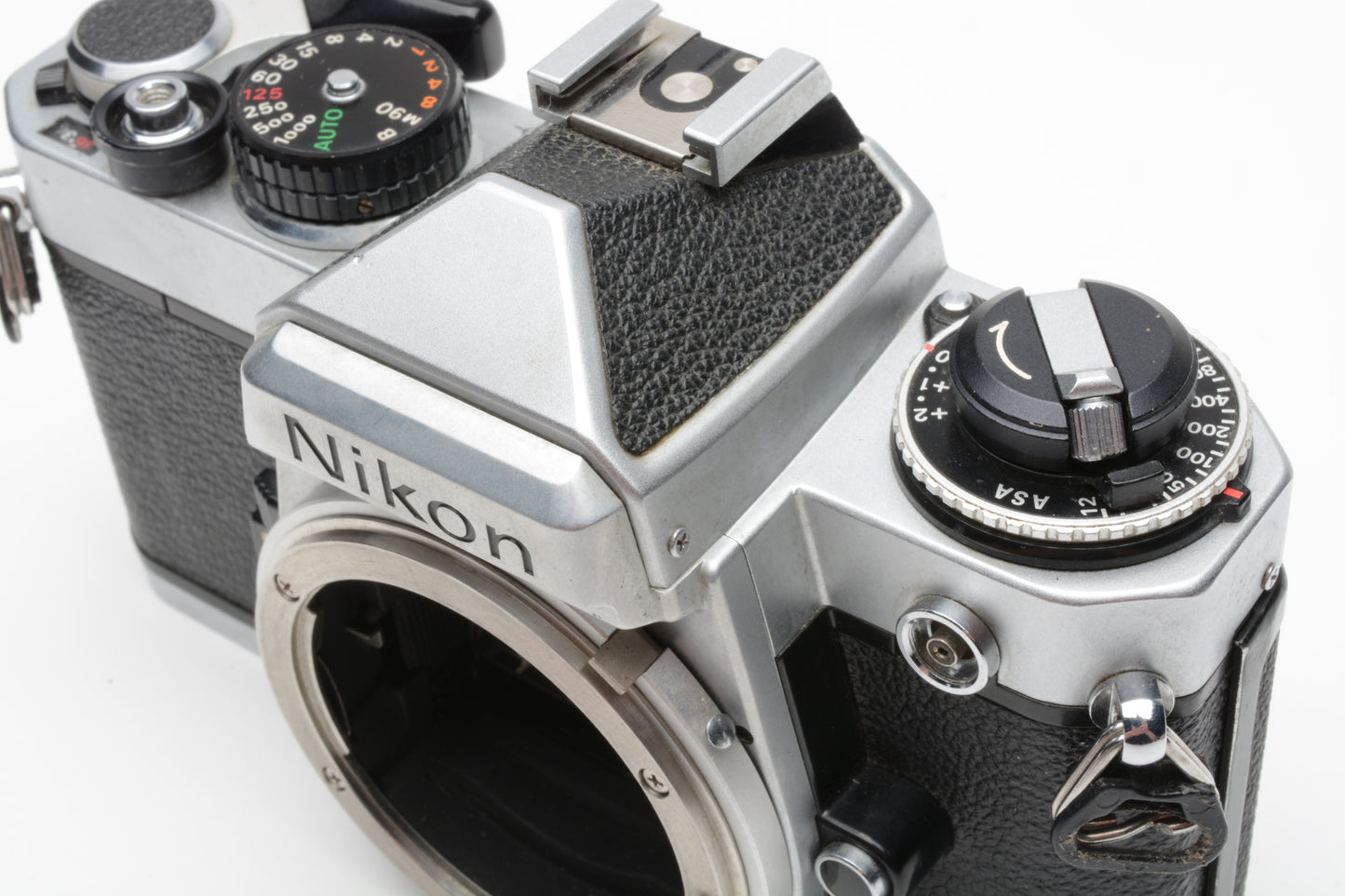 Nikon FE chrome 35mm SLR body, new seals, very clean, nice!