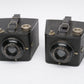 Set of 2 Kodak Six-16 Brownie Special Classic Box Cameras, Perfect Book-ends, Vintage