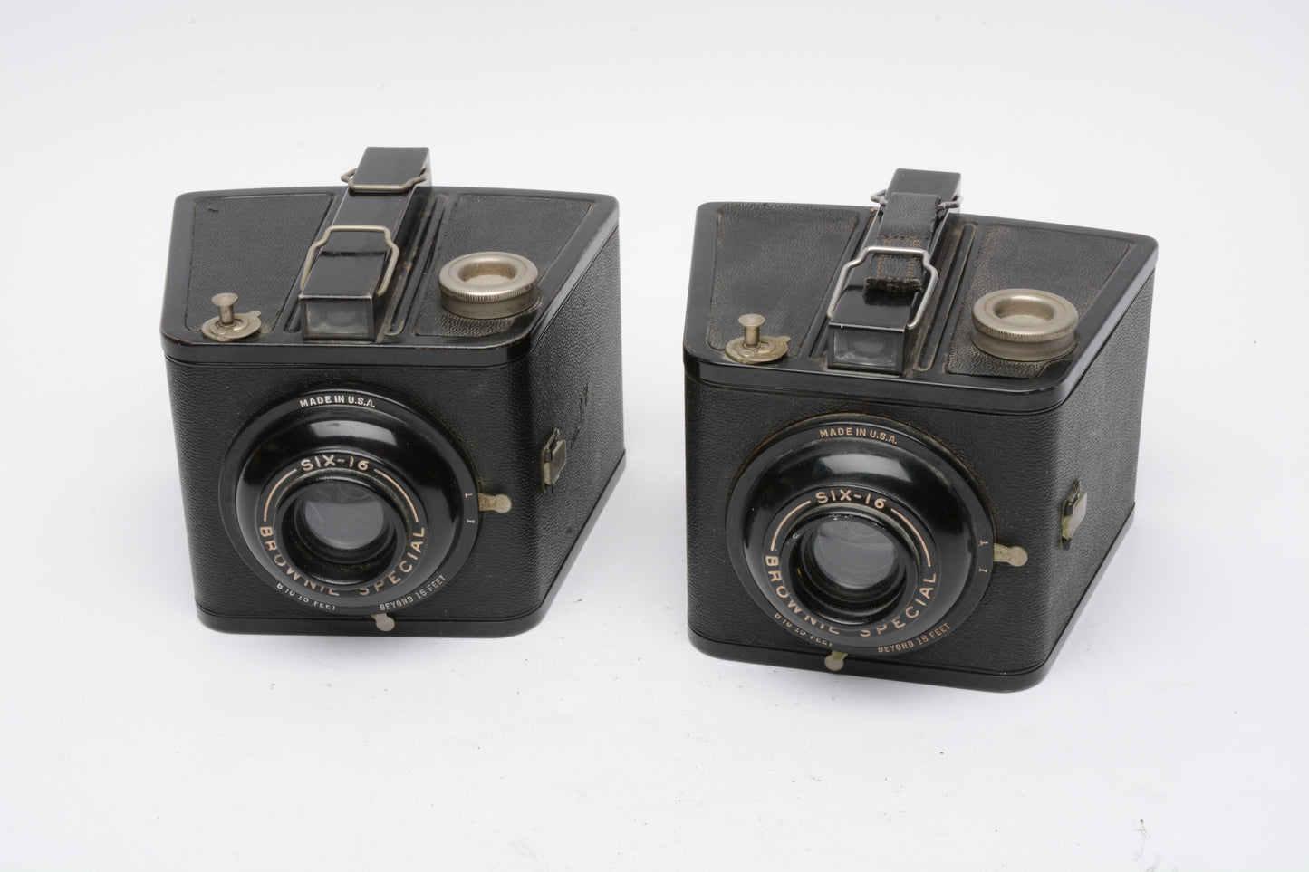 Set of 2 Kodak Six-16 Brownie Special Classic Box Cameras, Perfect Book-ends, Vintage