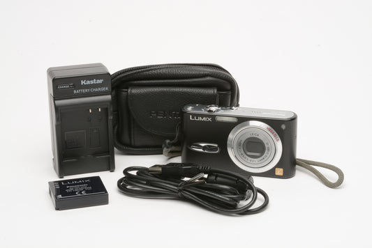 Panasonic Lumix DMC-FX3 (Black) 6MP Digital Point&Shoot, case, strap, batt+charger