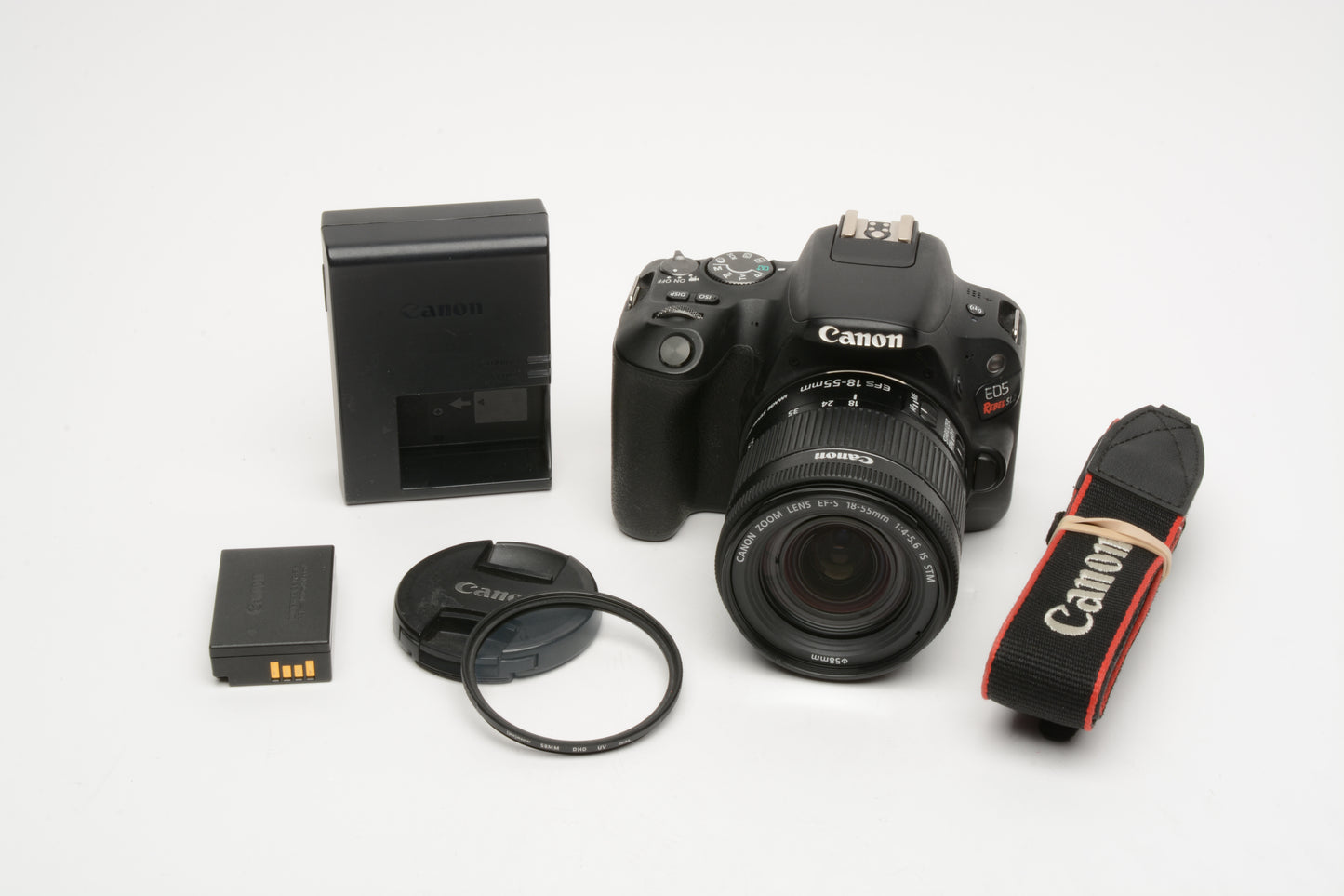Canon EOS Rebel SL2 body, battery, charger, strap, UV, only 7147 acts!