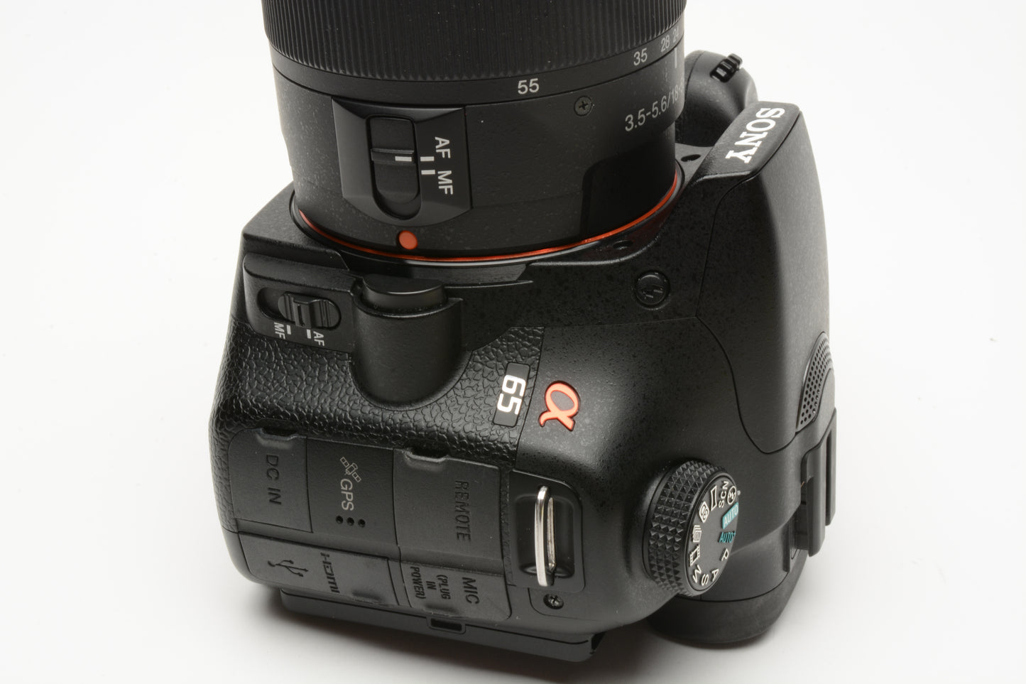 Sony A65 SLT-A65V w/18-55mm zoom, 2batts, charger, UV, Only 8227 Acts!