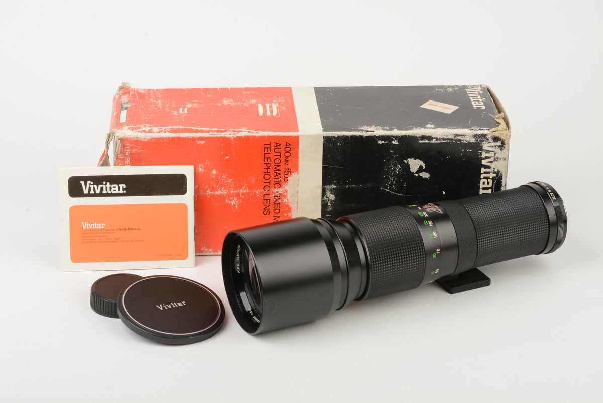 Vivitar 400mm f5.6 Telephoto lens for Pentax PK Mount, Mint-, Boxed