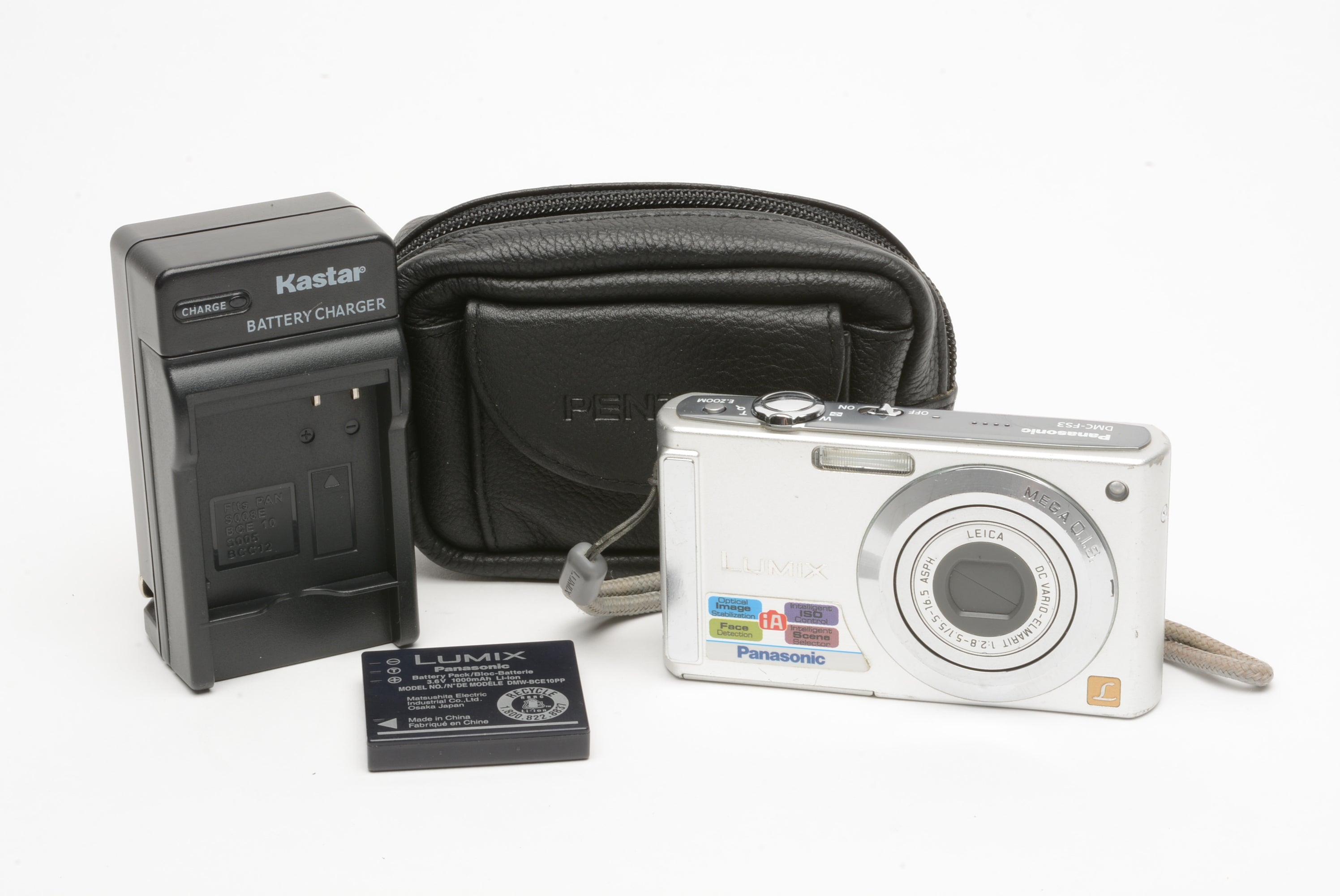 Panasonic Lumix DMC-FS3 (Silver) 6MP Digital Point&Shoot, case, strap,  batt+charger