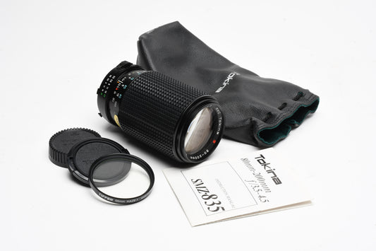 Tokina RMC 80-200mm f3.5-4.5 w/Pouch+UV, Great, Minolta MD Mount