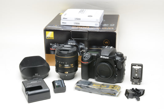 Nikon D500 DSLR Body w/AF 16-80mm f2.8-4E ED VR Kit, Only 22K Acts, Very Clean!