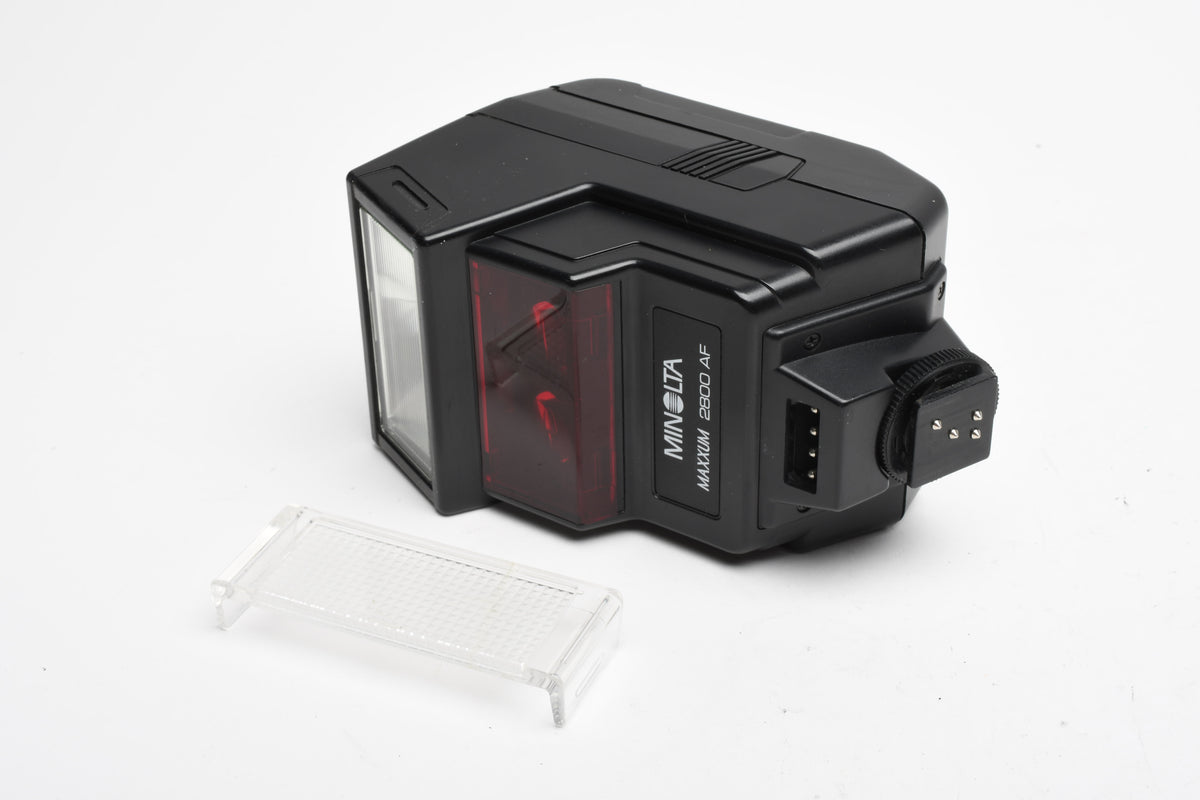 Minolta Maxxum AF 2800AF flash, diffuser, tested, Good!