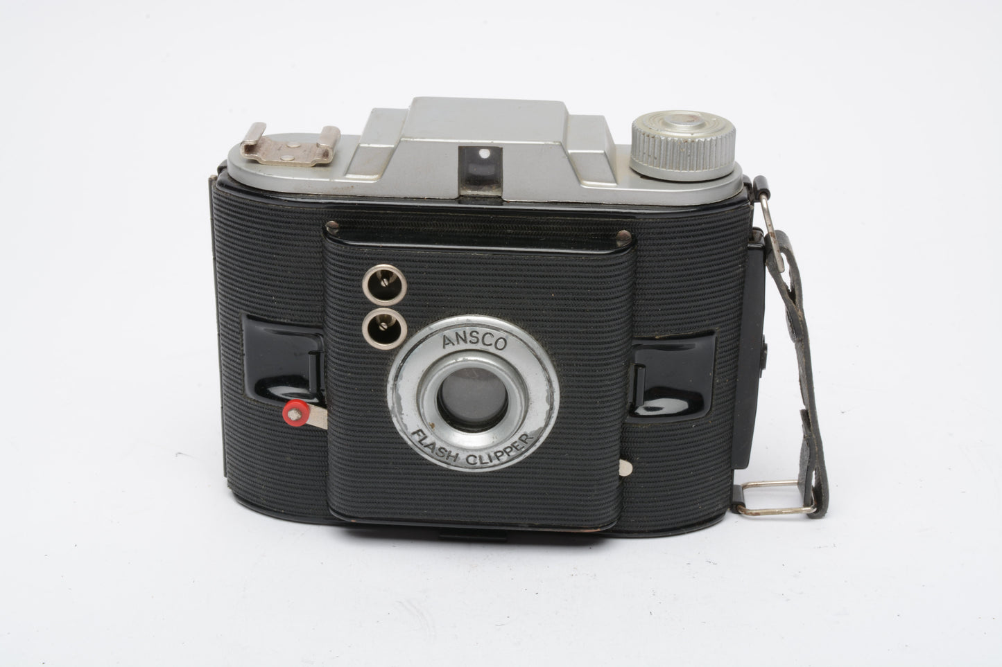 Ansco Flash Clipper Camera 2 1/8 x 2 1/2 format, Shutter works, w/Case, Vintage