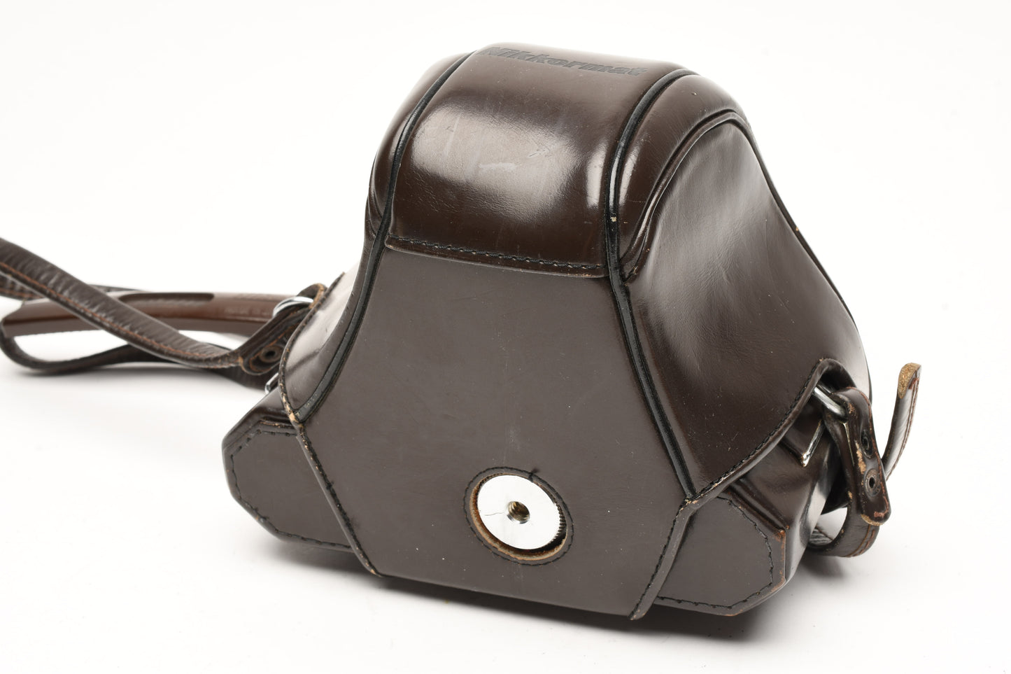 Nikon Nikkormat brown leather eveready fitted case, strap, nice & clean