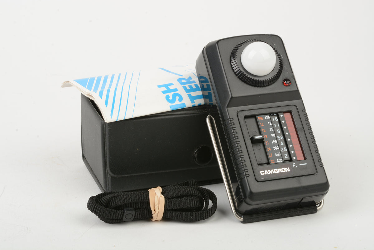 Cambron F-2 Flash Meter, Case, Strap, Clean, tested