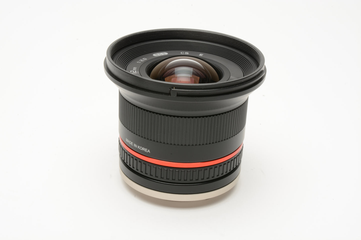 Rokinon 12mm F2 NCS CS E Lens for Sony E-Mount w/Caps, Hood, Mint-
