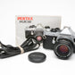 Pentax ME Super 35mm SLR Camera w/50mm f/2 lens, Strap, Manual, New Seals!