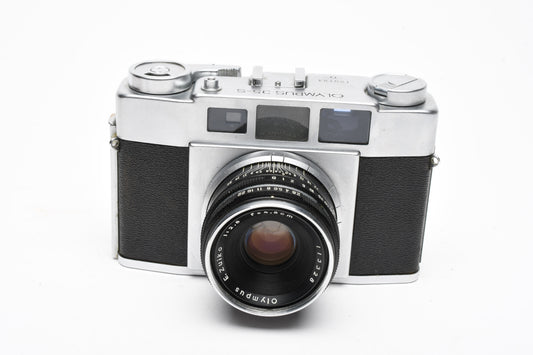 Olympus 35 S 35mm Rangefinder Camera w/4.8cm f2.8, Case, Works!