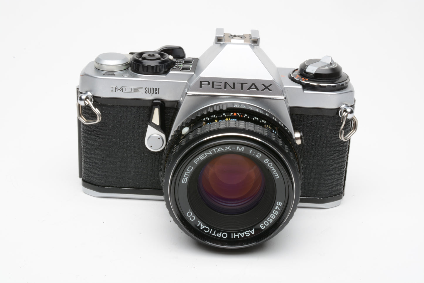 Pentax ME Super 35mm SLR Camera w/50mm f/2 lens, Strap, Manual, New Seals!