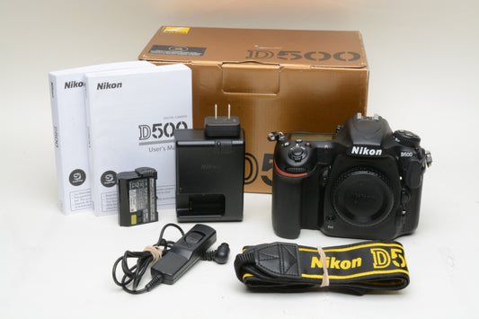 Nikon D500 DSLR Body, USA, very clean, Only 16,078 Acts, Boxed, Nice!!