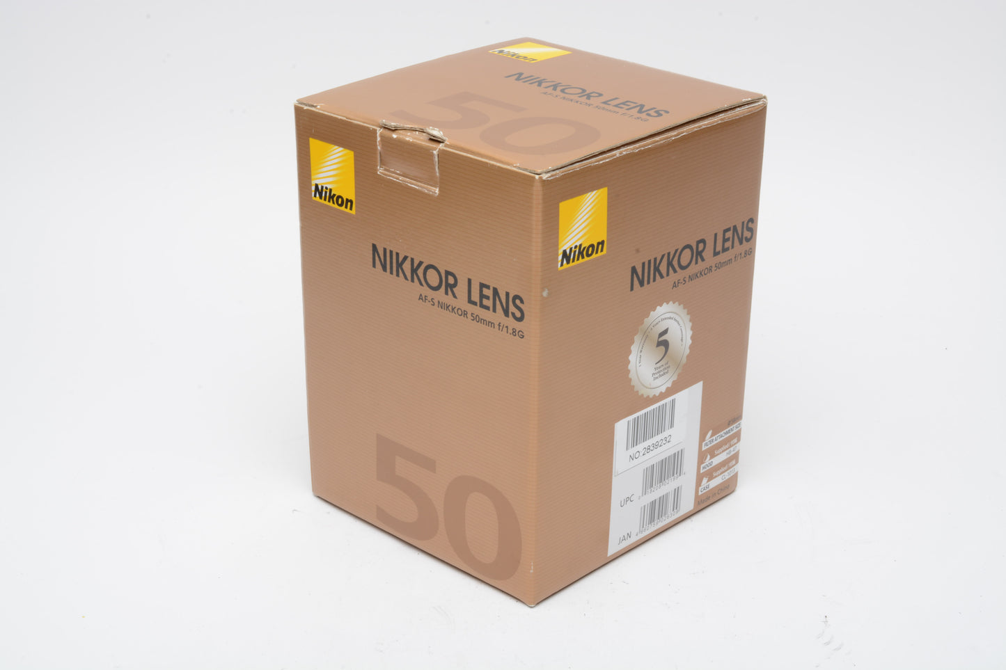 Nikon AF-S Nikkor 50mm f1.8G Lens, boxed, USA MFR #2180 Hood+caps+pouch