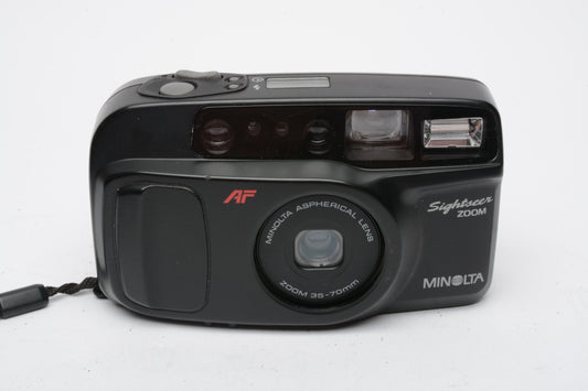 Minolta Sightseer Zoom 35mm Point&Shoot camera w/35-70mm Asph. lens + Case