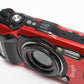Olympus Tough TG-5 Red digital Point&Shoot w/batt, USB, Case, Tested, Good!