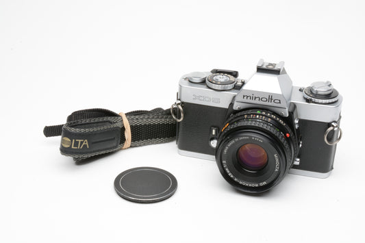 Minolta XD 5 35mm SLR camera w/45mm f2 lens, new seals, tested