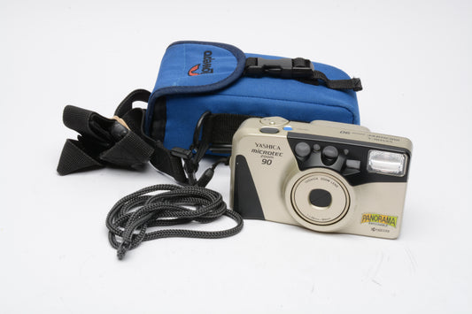 Yashica Microtec Zoom 90 35mm Point&Shoot camera w/38-90mm zoom+Pano + Case