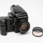 Mamiya 645 Pro w/80mm f2.8N lens, AE prism, 120 back, Grip, cap, nice!