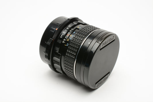 Pentax SMC 45mm f4 lens for Pentax 67, Latest version, caps, UV, Nice