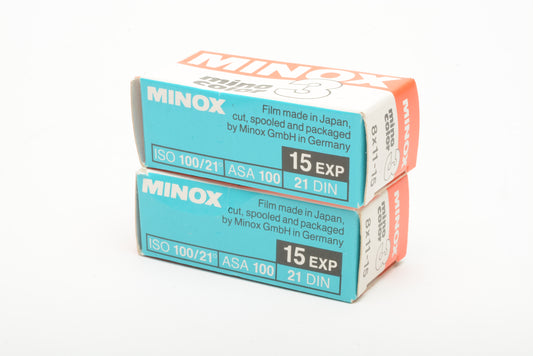 2X rolls Minox Minocolor 3 8x11 15exp color Film, Expired Jan. 1998