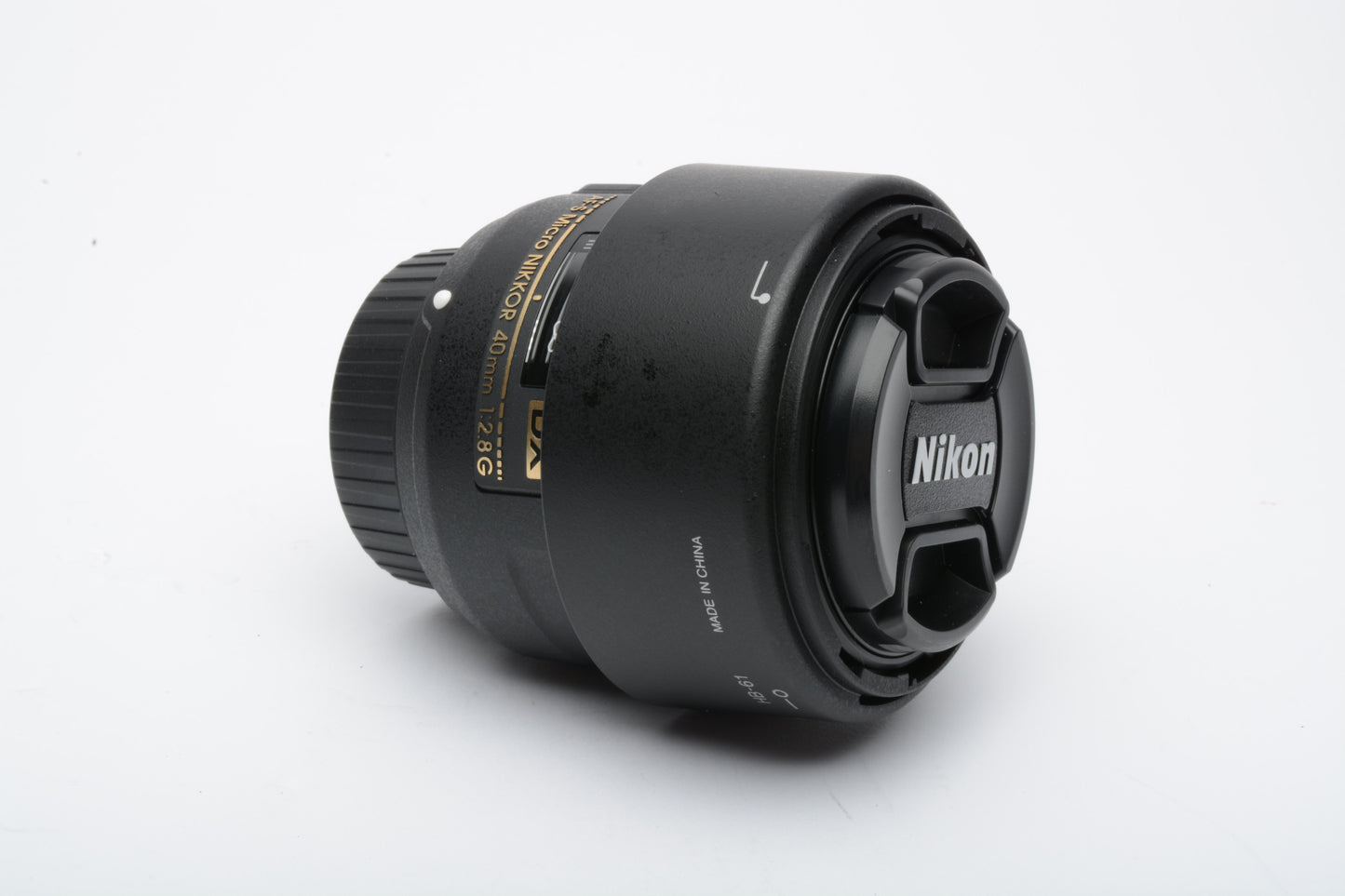 Nikon AF-S Micro Nikkor 40mm f2.8G DX Wide lens, hood+caps, USA, very clean