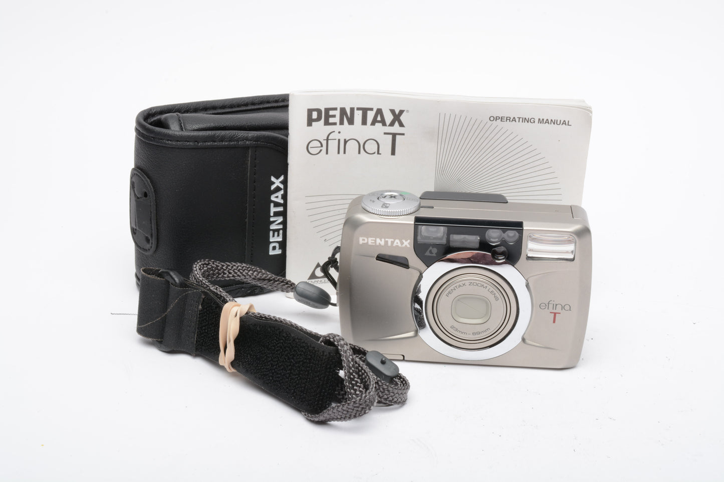 Pentax Efina T APS 23-69mm Zoom Point&Shoot Camera+case+manual, tested