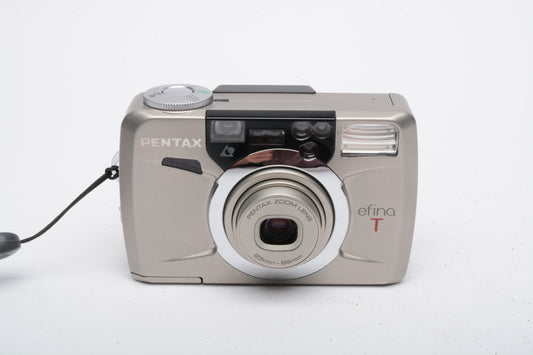 Pentax Efina T APS 23-69mm Zoom Point&Shoot Camera+case+manual, tested