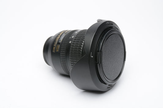 Nikon AF-S Nikkor 12-24mm F4G ED SWM Lens, hood, caps, manual, very clean